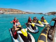 A group of people enjoying the jet ski safari